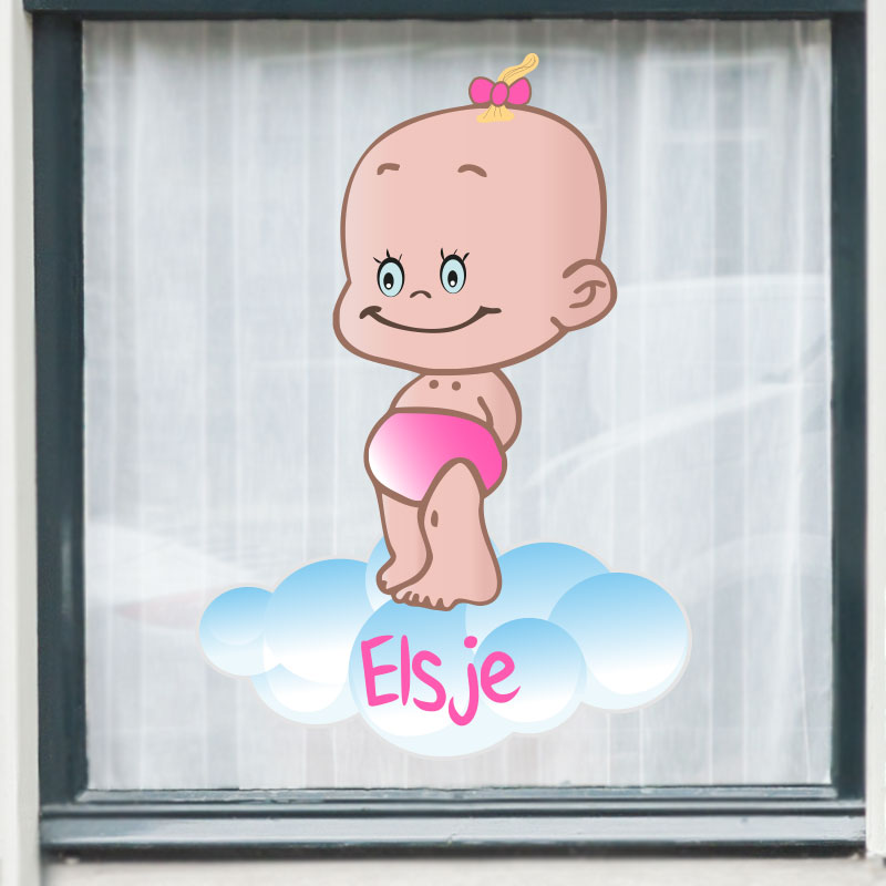 geboortesticker-geboren-sticker-raamsticker-meisje-kleur-company Raamsticker geboorte meisje met naam