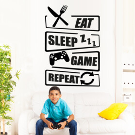 muursticker gaming room gamer eat sleep game repeat playstation muursticker gaming room gamer eat sleep game repeat playstation