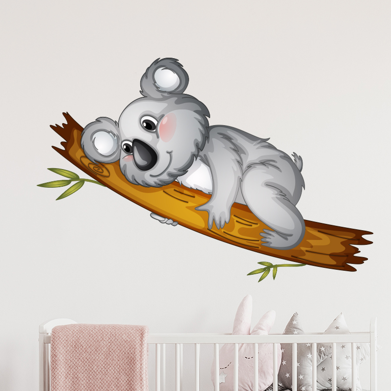 muursticker koala beer kinderkamer diy ideeen inspiratie leuk goedkoop Muursticker koala beer op tak