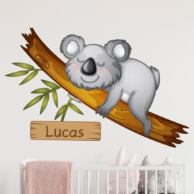 muursticker koala met naam babykamer beer inspiratie diy leuk ideeen