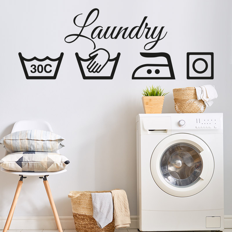 muursticker laundry washok ideeen inspiratie modern kleuren interieur muursticker laundry washok ideeen inspiratie modern kleuren interieur
