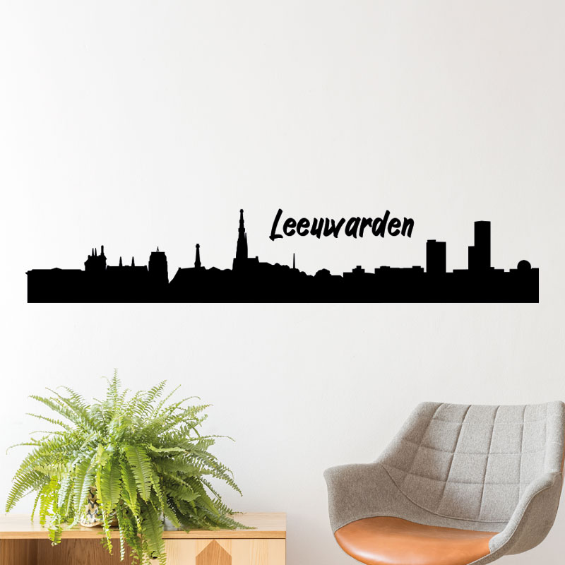 muursticker-leeuwarden-skyline muursticker-leeuwarden-skyline