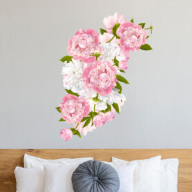 muursticker pioenroos slaapkamer bloem muurdecoratie roos roze wit muursticker pioenroos slaapkamer bloem muurdecoratie roos roze wit