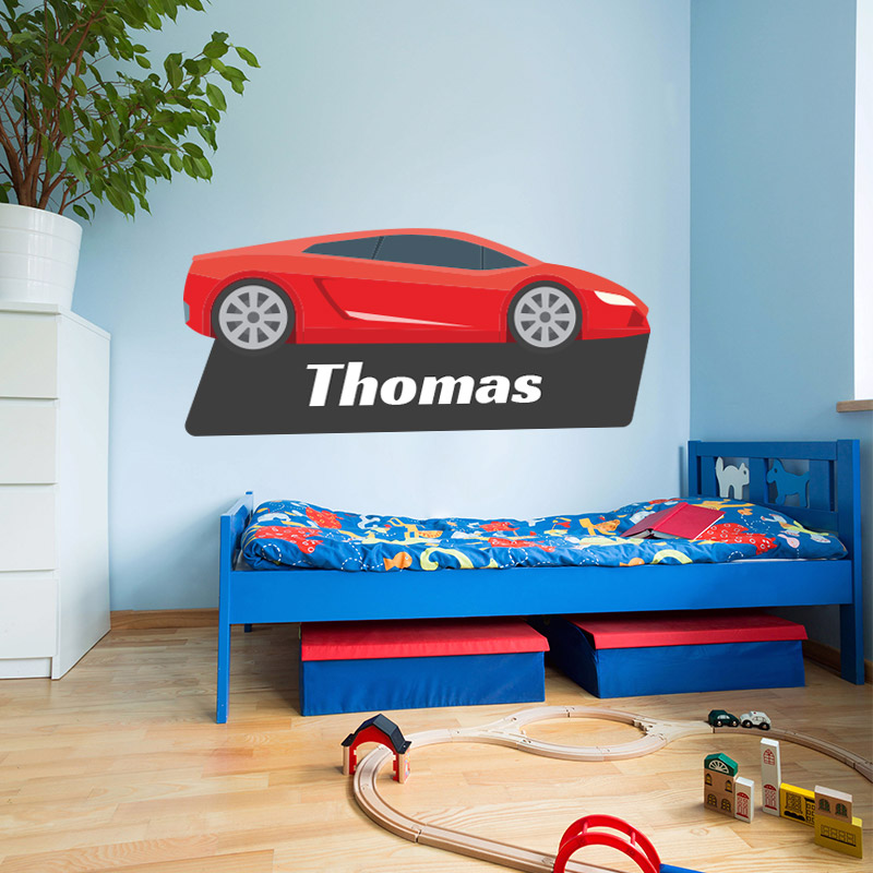 muursticker race auto stoer kinderkamer naamstickers muursticker race auto stoer kinderkamer naamstickers