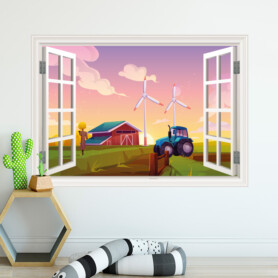 muursticker tractor trekker kinderkamer boeren john deere groen1