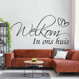 muursticker welkom in ons huis welcome to our home woonkamer entree ideeen inspiratie diy goedkoop leuk