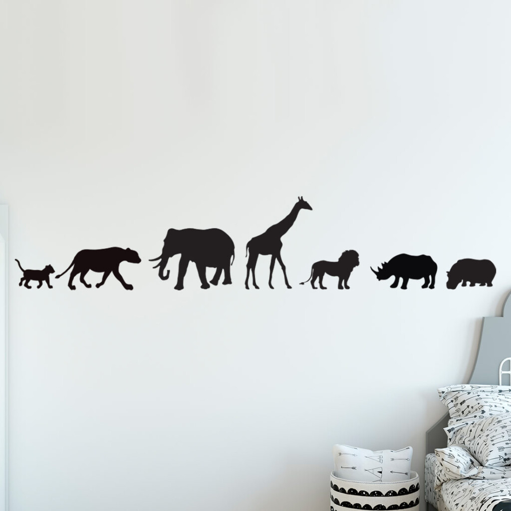 muursticker afrikaanse dieren leeuw welp giraffe luipaard olifant neushoorn muursticker afrikaanse dieren leeuw welp giraffe luipaard olifant neushoorn
