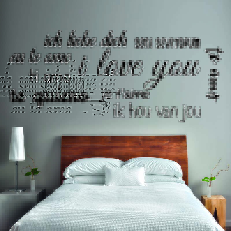 muursticker slaapkamer liefde i love you ik hou van jou 9 talen zwart wit muursticker slaapkamer liefde i love you ik hou van jou 9 talen zwart wit