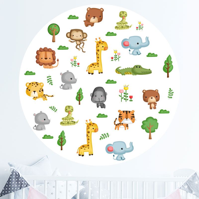 muursticker-babykamer-dieren-kinderkamer-giraffe-leeuw-olifant muursticker-babykamer-dieren-kinderkamer-giraffe-leeuw-olifant