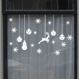 kerst raamstickers wit zwart sneeuw ballen sterren arreslee rendier kerst raamstickers wit zwart sneeuw ballen sterren arreslee rendier