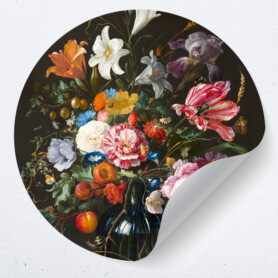 muurcirkel behangcirkel muursticker bloemen stilleven jan davidz vase of flowers muurcirkel behangcirkel muursticker bloemen stilleven jan davidz vase of flowers