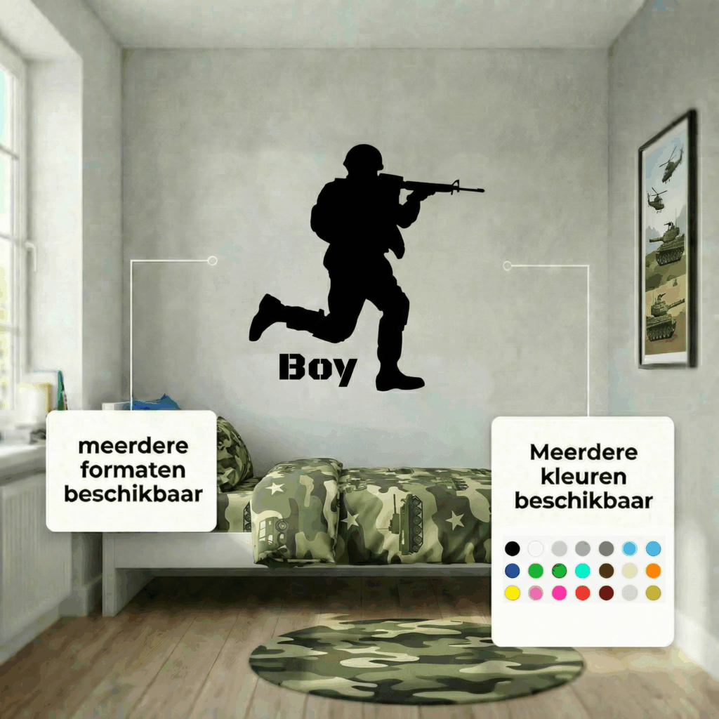 Muursticker soldaat met naam