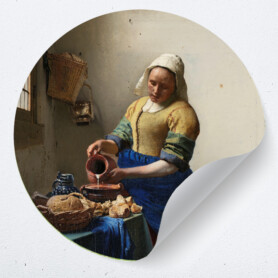 muursticker muurcirkel behangcirkel zelfklevend meisje melk muurdecoratie accessoires ideeen inspiratie