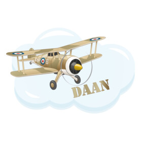 muursticker vliegtuig met naam leger kinderkamer stoer acessoires ideeen inspiratie decoratie naamsticker
