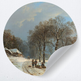 Muurcirckel sticker winterlandschap