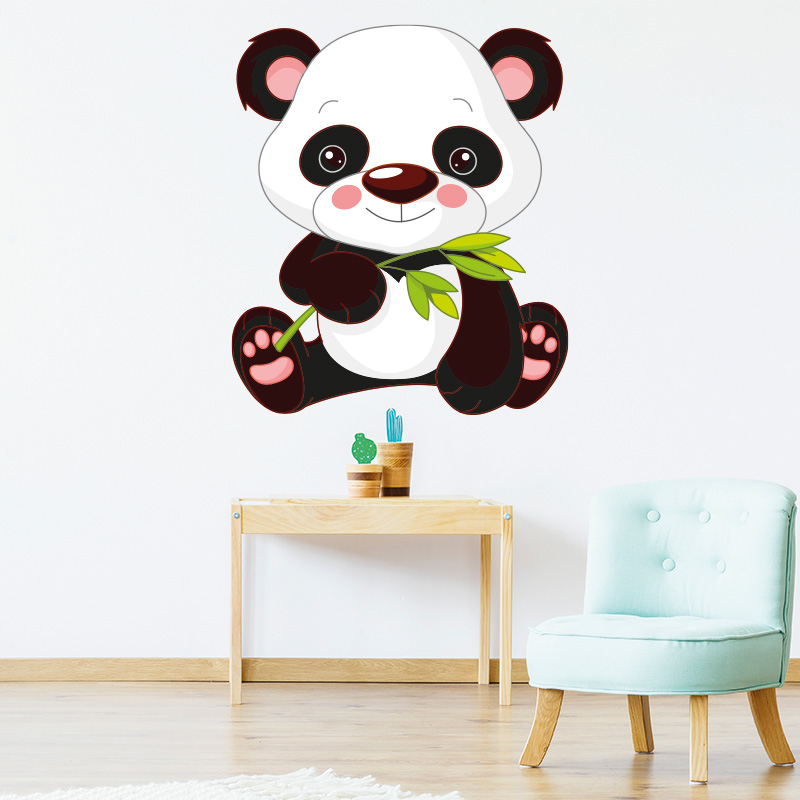 0274 bg Muursticker panda schattige panda dieren kinderkamer babykamer idee inspiratie dieren sticker
