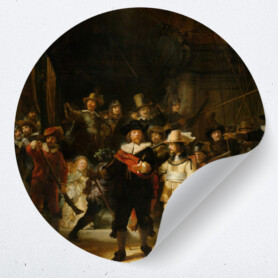 muurcirkel behangcirkel muurdecoratie wanddecoratie kunstwerk woonkamer schilderij inspiratie ideeen nachtwacht schilderij