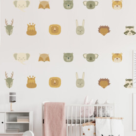 muursticker patronen patroon behang zelfklevende dieren koppen behang dierenkop leeuw hert konijn tijger giraffe leeuw olifant vos egel schattige babykamer kinderkamer muurdecoratie muursticker patronen patroon behang zelfklevende dieren koppen behang dierenkop leeuw hert konijn tijger giraffe leeuw olifant vos egel schattige babykamer kinderkamer muurdecoratie