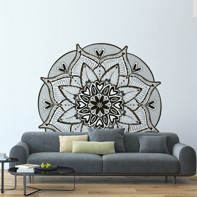muursticker mandala bank woonkamer slaapkamer boven bed wand decoratie zwart modern stijlvol muursticker mandala bank woonkamer slaapkamer boven bed wand decoratie zwart modern stijlvol