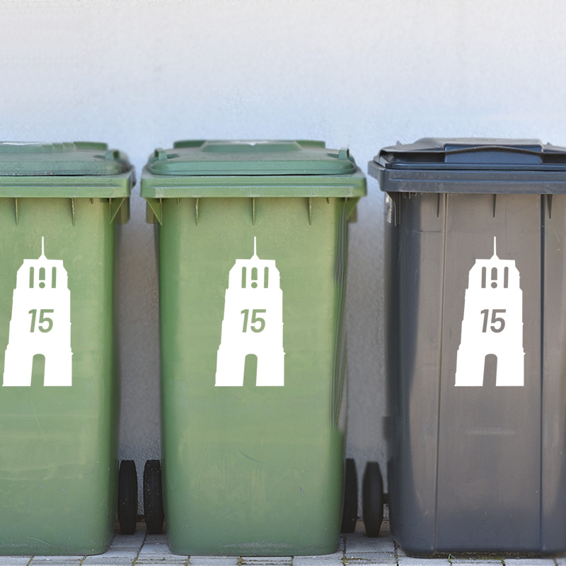 huisnummer sticker container oldehove wit nummer leeuwarden