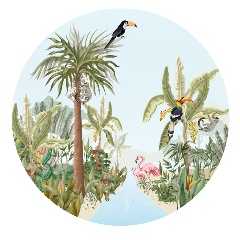 muurcirkel behangcirkel muurdecoratie wanddecoratie kunstwerk woonkamer schilderij inspiratie ideeen kinderkamer jungle toekan muurcirkel behangcirkel muurdecoratie wanddecoratie kunstwerk woonkamer schilderij inspiratie ideeen kinderkamer jungle toekan