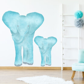 muursticker olifantjes babykamer blauw jongenskamer meidenkamer kinderkamer dieren waterverf muursticker olifantjes babykamer blauw jongenskamer meidenkamer kinderkamer dieren waterverf