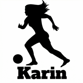Muursticker voetbal vrouw