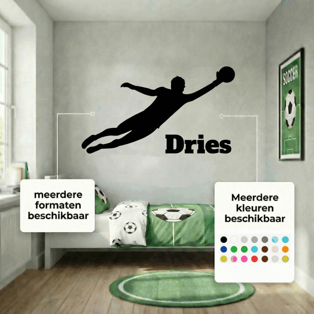 Muursticker voetbal vrouw