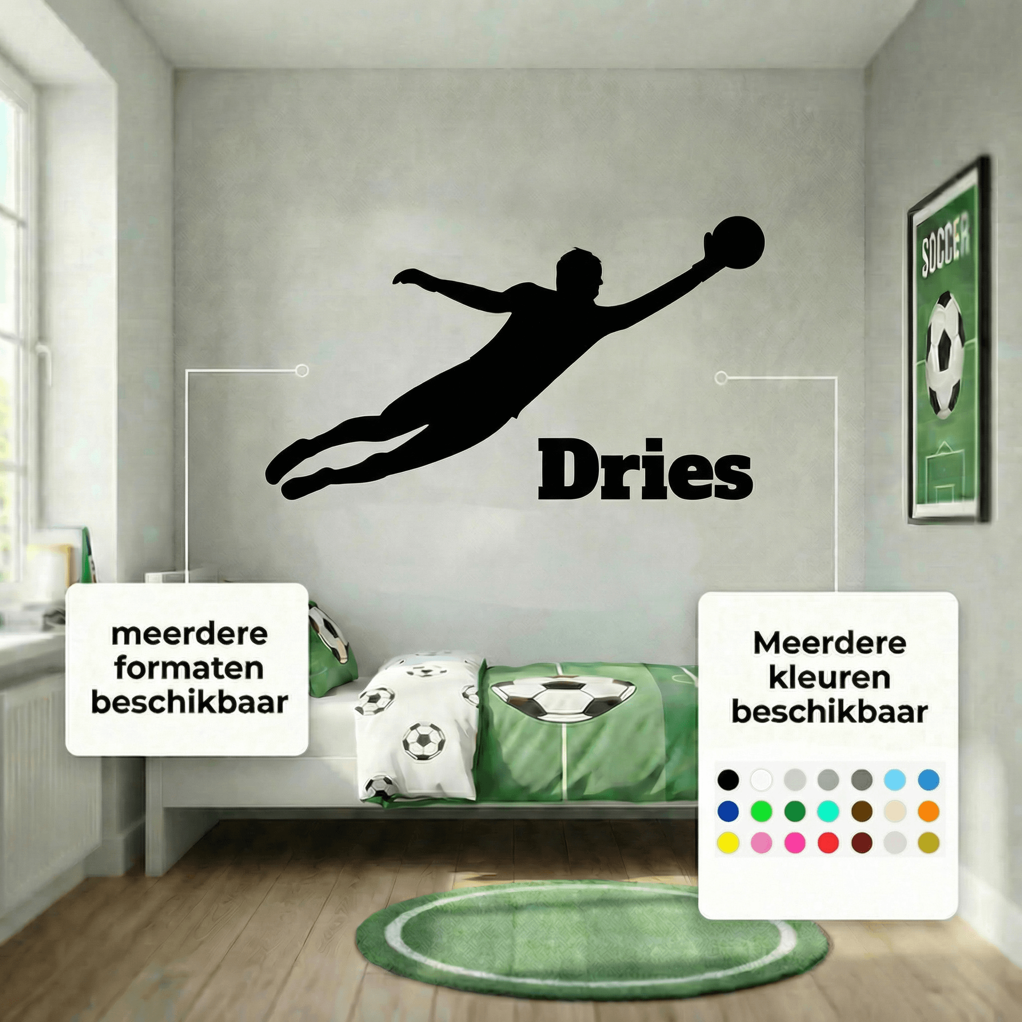 Muursticker voetbal vrouw Muursticker voetbal vrouw