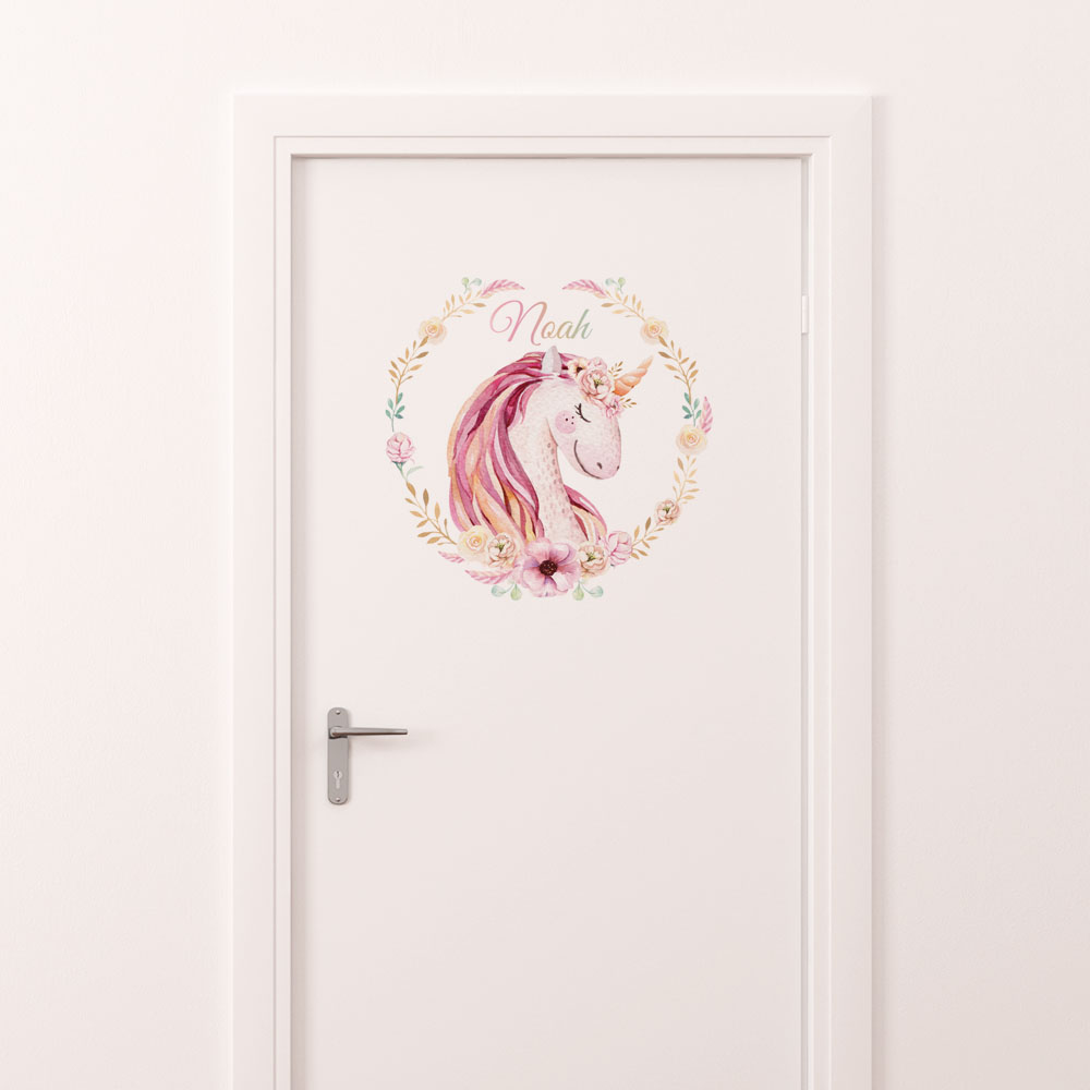 deursticker unicorn eenhoorn kinderkamer met naam meisjeskamer accessoires ideen deursticker unicorn eenhoorn kinderkamer met naam meisjeskamer accessoires ideen