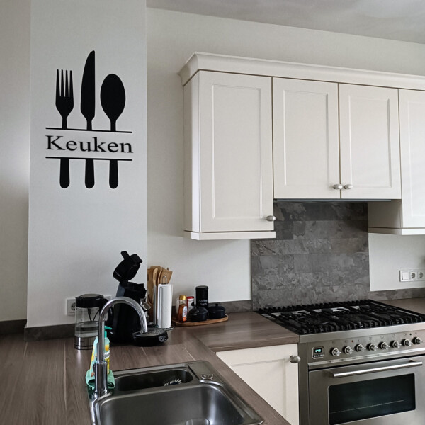 muursticker keuken bestek zwart muursticker keuken bestek zwart
