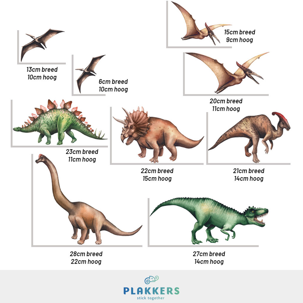 muursticker dinosaurussen afmetingen2 muursticker dinosaurussen afmetingen2