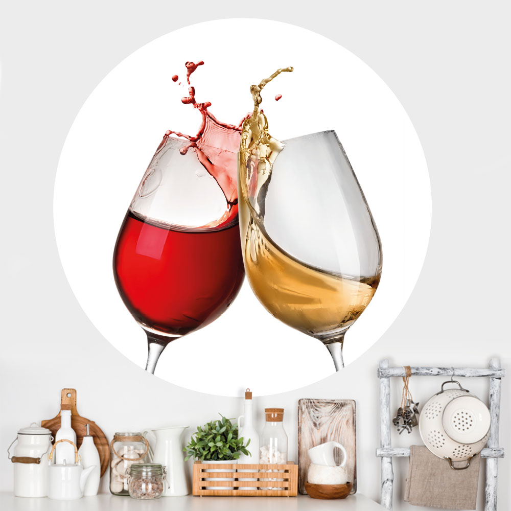 muursticker keuken proost wijnglas rode witte muursticker keuken proost wijnglas rode witte
