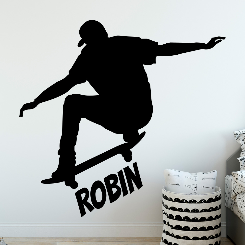 muursticker skateboarder zwart skate board kinderkamer muursticker skateboarder zwart skate board kinderkamer