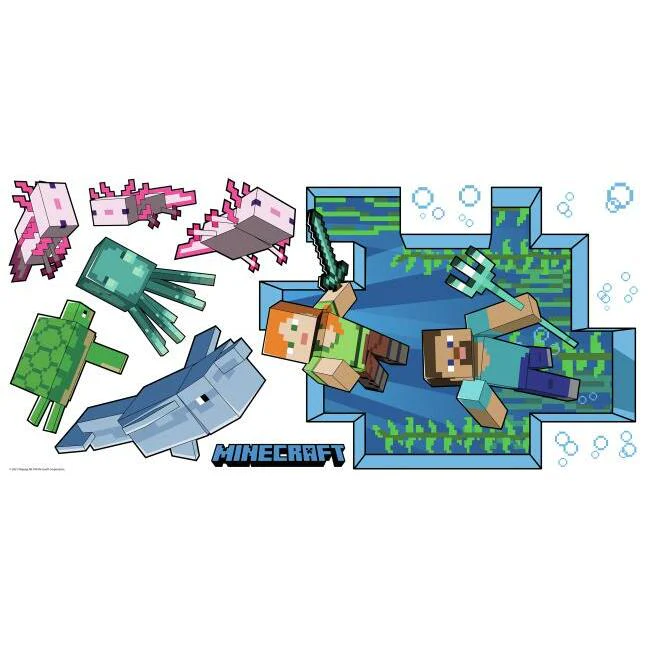 Minecraft-muurstickers-afmetingendelen Minecraft-muurstickers-afmetingen