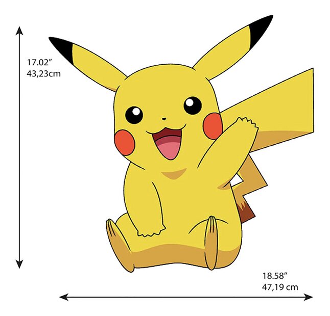 muursticker pikachu afmetingen muursticker pikachu afmetingen
