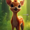 Deursticker deurposter schattig hert bos creatief natuur kinderkamer Deursticker deurposter schattig hert bos creatief natuur kinderkamer