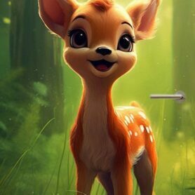 Deursticker deurposter schattig hert bos creatief natuur kinderkamer