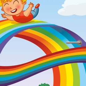 deurposter deursticker poster sticker kinderen regenboog kinderkamer