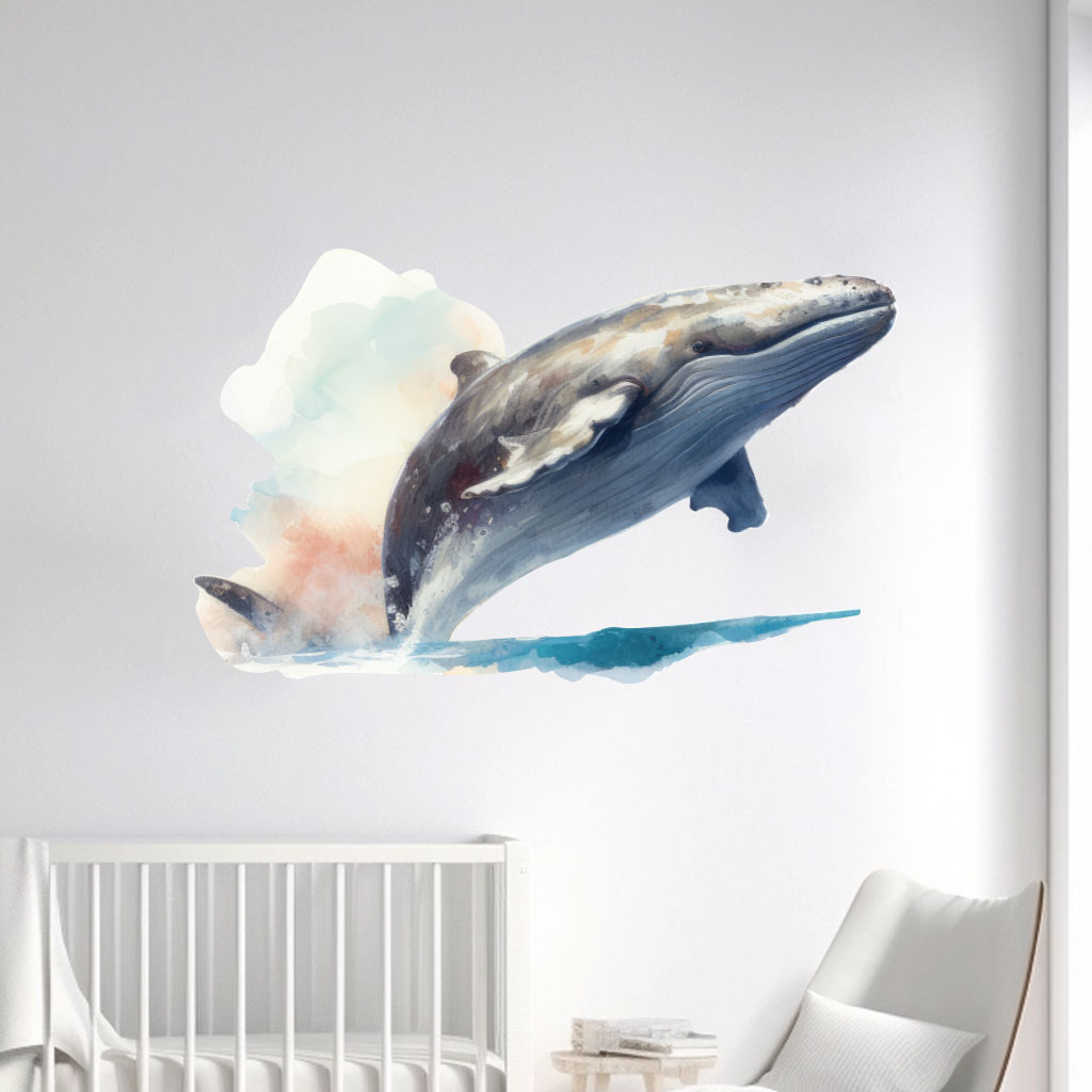 muursticker walvis waterverf kinderkamer mooi wonderbaarlijk muursticker walvis waterverf kinderkamer mooi wonderbaarlijk