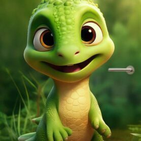 deursticker deurposter baby dino in de natuur creatief schattig