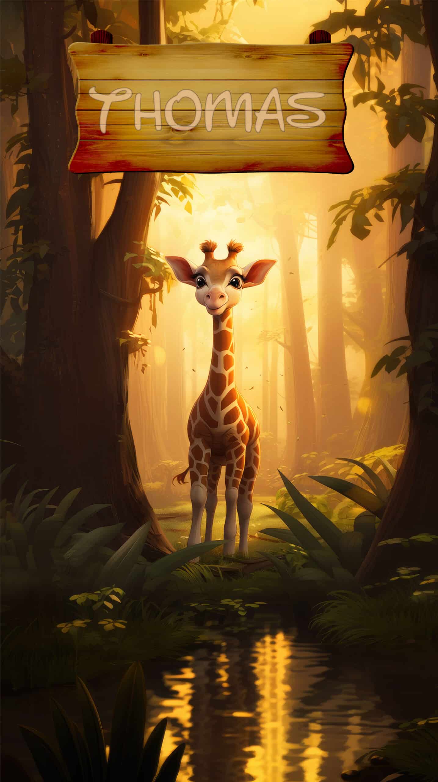 giraffe met naam bordje deursticker jungle creatief kinderkamer giraffe met naam bordje deursticker jungle creatief kinderkamer