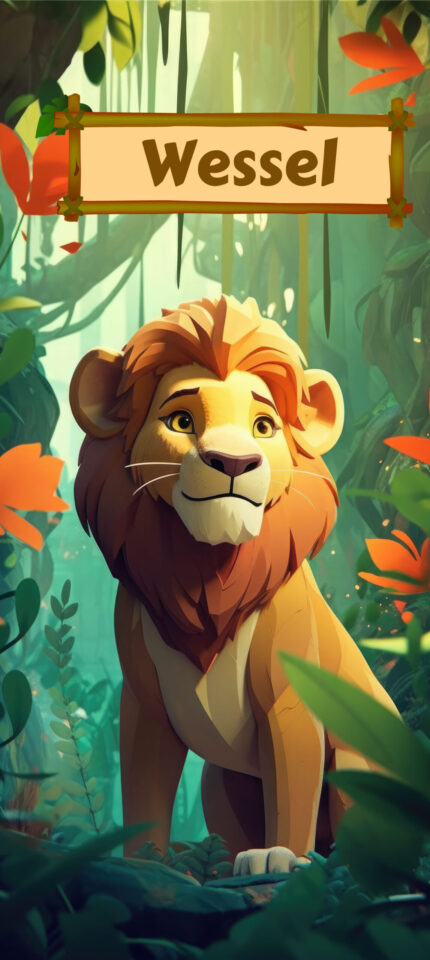 leeuw deursticker met naam cartoon creatief jungle natuur kinderkamer leeuw deursticker met naam cartoon creatief jungle natuur kinderkamer
