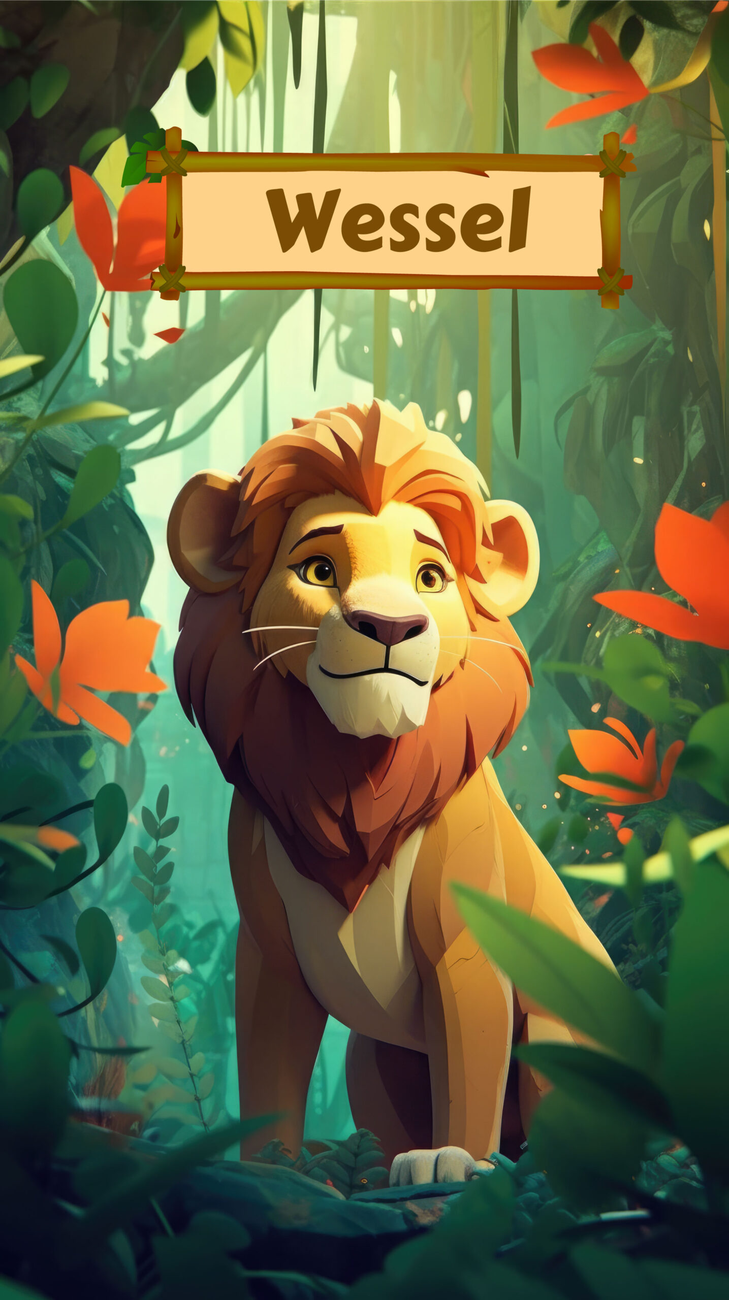 leeuw deursticker met naam cartoon creatief jungle natuur kinderkamer leeuw deursticker met naam cartoon creatief jungle natuur kinderkamer