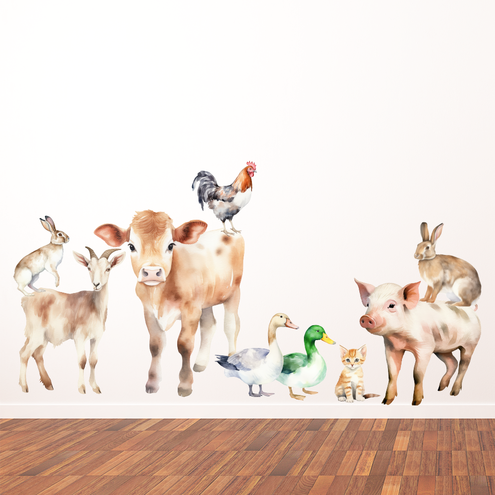 muursticker boerderij dieren stickers waterverf kinderkamer muursticker boerderij dieren stickers waterverf kinderkamer