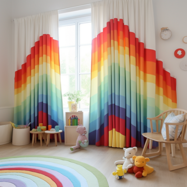 regenboog gordijnen accessoires voor de kinderkamer regenboog gordijnen accessoires voor de kinderkamer