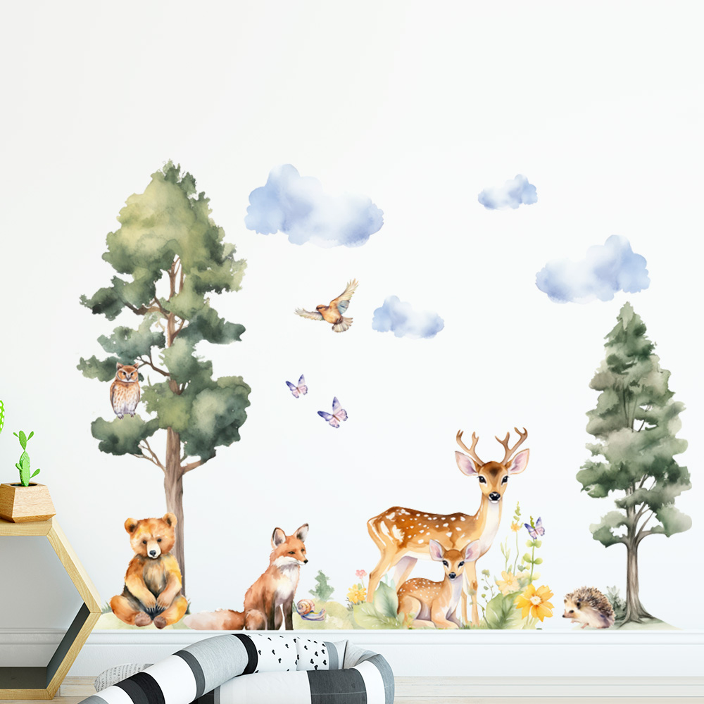 muursticker bosdieren dieren bos kinderkamer forest friends animals wallstickers muursticker bosdieren dieren bos kinderkamer forest friends animals wallstickers