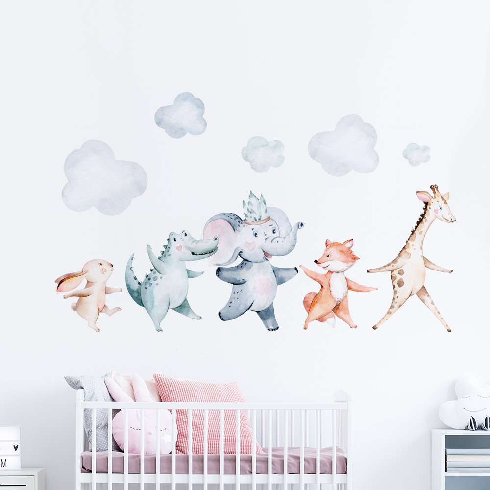 muursticker dieren polonaise waterverf muursticker dieren polonaise waterverf