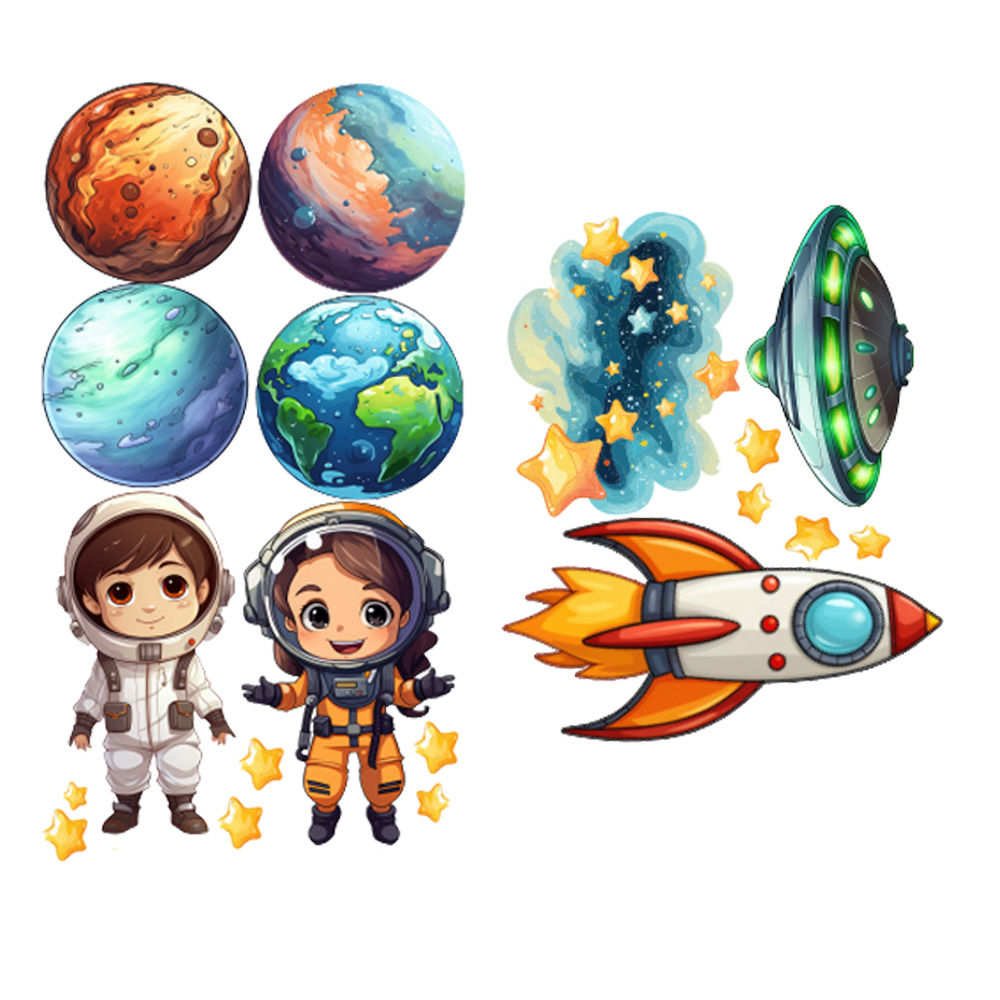 muursticker ruimte set 9 stuks kinderkamer space raket astronaut planeten ufo muurstickerstunter.nl muursticker ruimte set 9 stuks kinderkamer space raket astronaut planeten ufo muurstickerstunter.nl