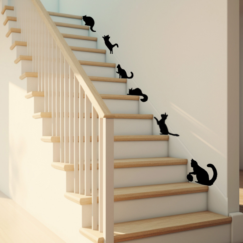 schattige katten trapsticker schattig creatief diy muurstickerstunter schattige katten trapsticker schattig creatief diy muurstickerstunter